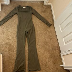 Green flare bodysuit